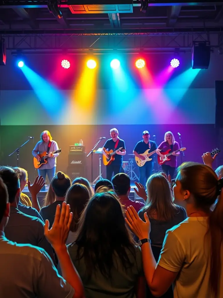 A photo of a successful concert organized by MBS MA BANDE SON, featuring local artists and a diverse audience, emphasizing the organization's role in promoting cultural events.
