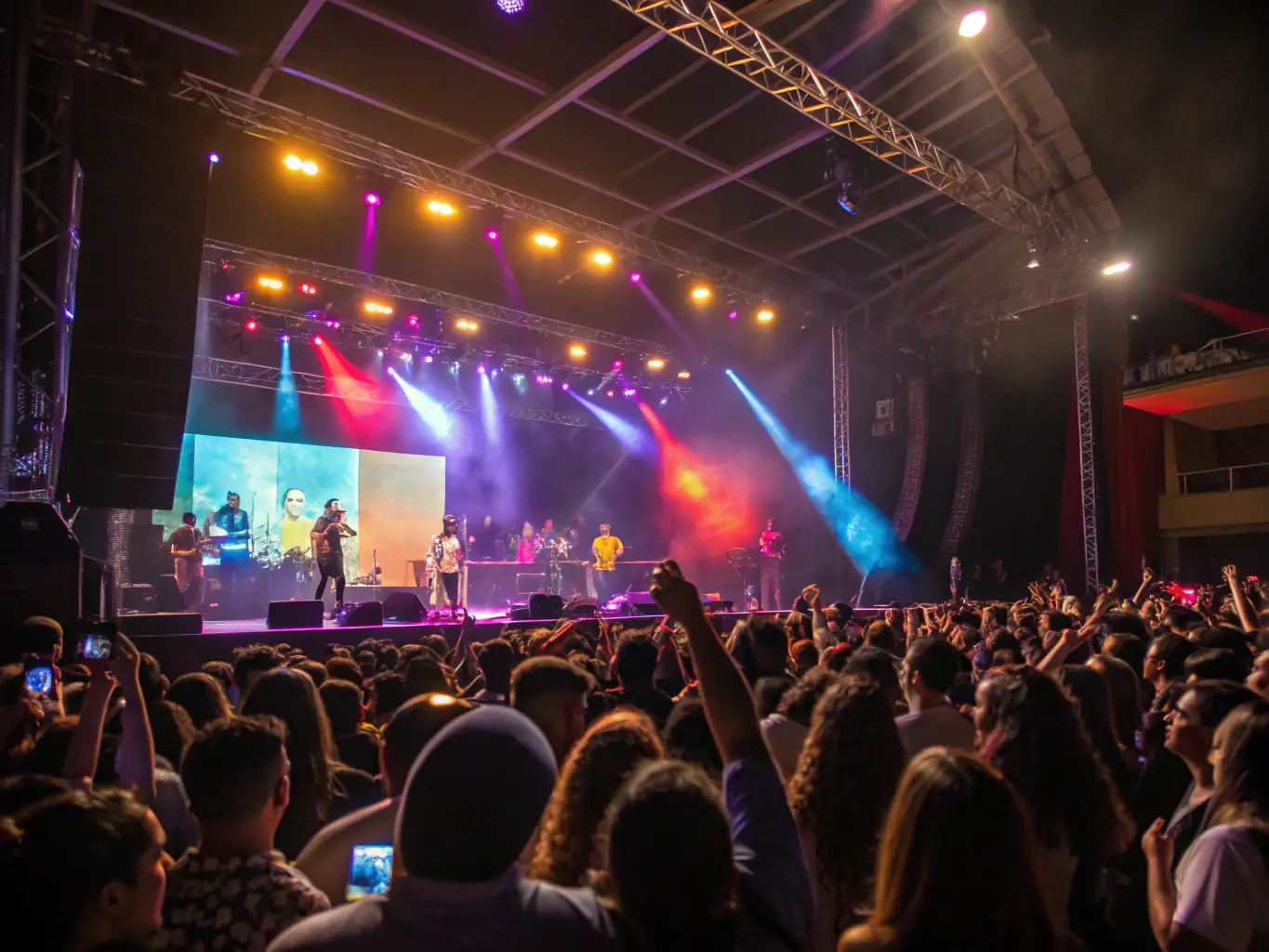 A dynamic image of a live music performance organized by MBS MA BANDE SON, capturing the energy and excitement of the event.